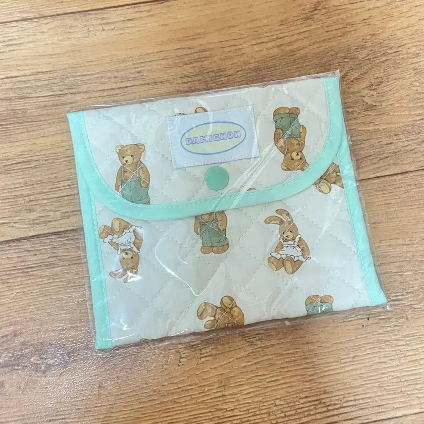 [BUNJANG] Handmade Teddy Bear Pattern Pouch / 핸드메이드 테디베어 패턴 파우치 새상품(미사용)