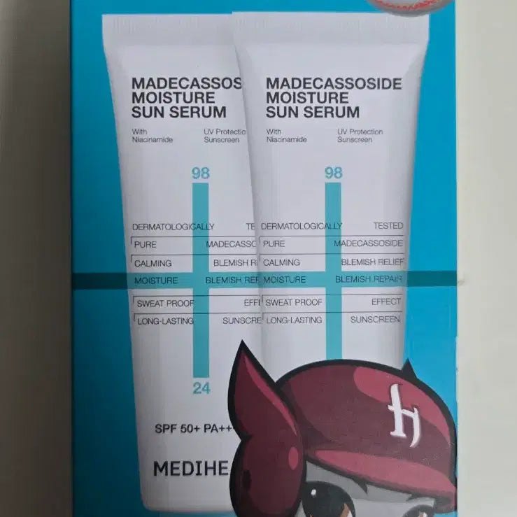[BUNJANG] Mediheal Madecassoside Moisture Sun Serum (2-Pack) + Kiwoom Carabiner Keyring Set / 메디힐 마데카소사이드 수분 선세럼 2개+키움 카라비너 키링