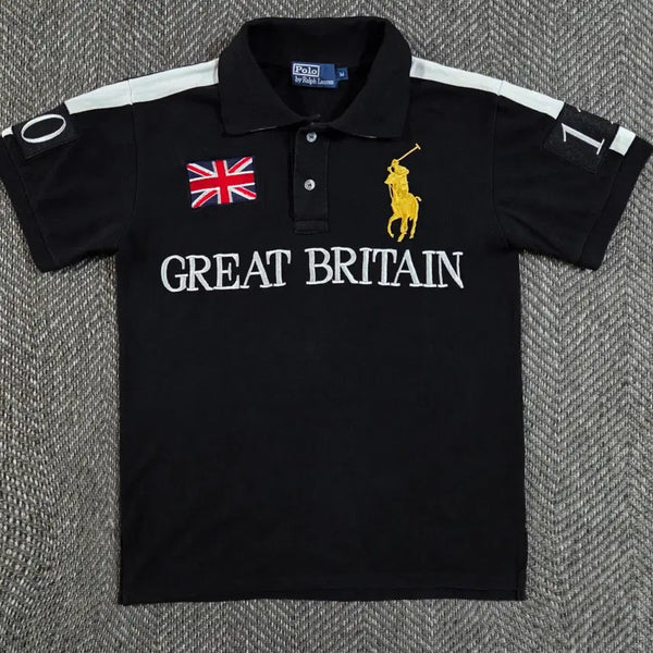 [BUNJANG] Polo Ralph Lauren Big Pony Great Britain Union Jack Embroidered Short Sleeve Polo Shirt / 폴로 랄프로렌 빅포니 치프키프 영국 반팔 카라티