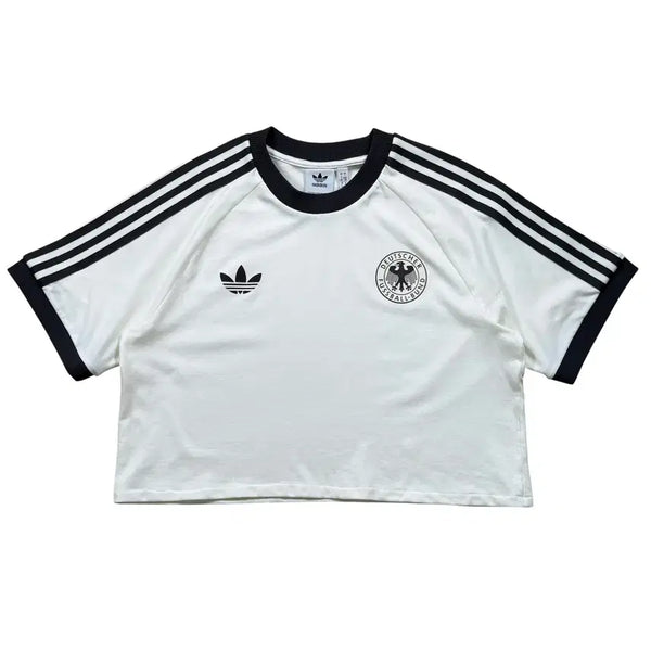 [BUNJANG] Adidas Germany Three Stripes Cropped Ringer Tee / 아디다스 독일 삼선 크롭 링거티