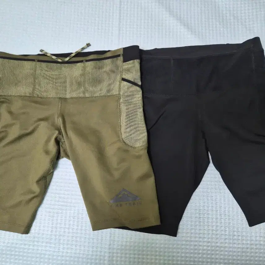 [BUNJANG] Nike Trail Running Lavarrup Half Tights (Black/Olive) / 나이키 트레일 라바루프 하프 타이즈 M L 블랙/카키