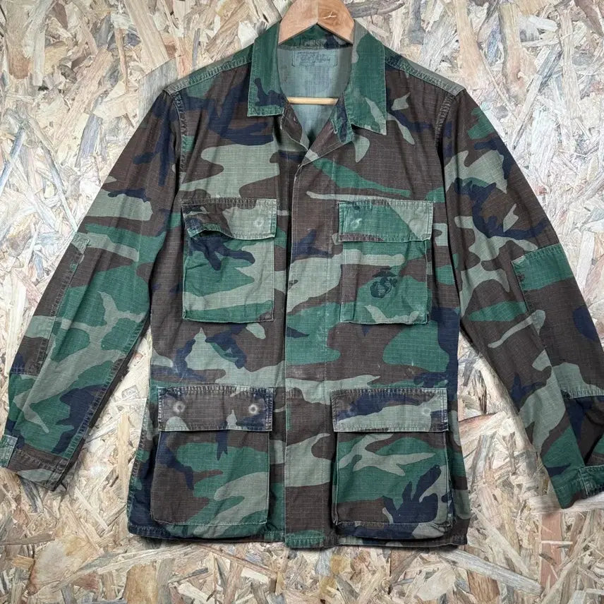 [BUNJANG] 1990s U.S. Army Woodland BDU Field Jacket (Terry Manufacturing Co., Small-Regular) / 90s 미군 우드랜드 BDU 필드자켓 (1990 Contract, Rip