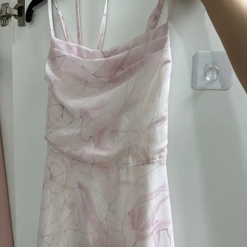 [BUNJANG] Pattern Sleeveless Maxi Dress / 나시 원피스 패턴 원피스 휴양지 핑크원피스
