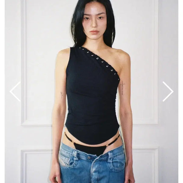 [BUNJANG] NONERD Unbalanced Top Black / (새제품, 단순착용) NONERD 노너드 언발란스 탑