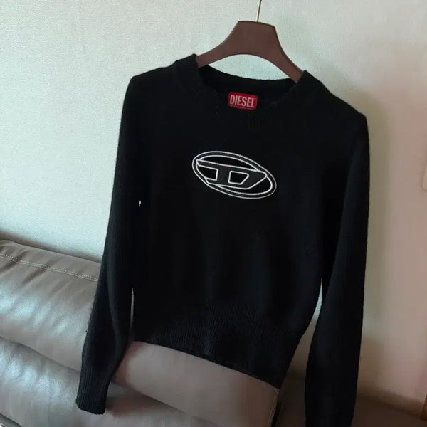 [BUNJANG] Diesel Cut-Out Crop Knit Black XXS / 디젤 컷아웃 크롭니트 블랙 xxs