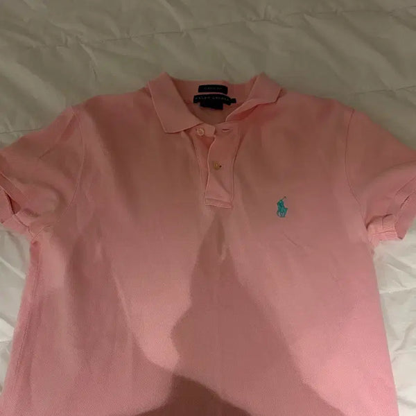 [BUNJANG] Polo Ralph Lauren Short Sleeve Polo Shirt Pink Sky Pony Embroidery Size S / 폴로 랄프로렌 반팔 폴로티 핑크 하늘포니