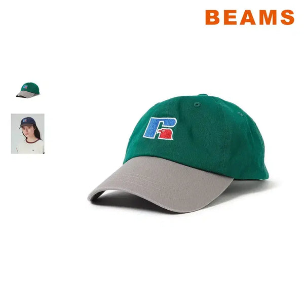 [BUNJANG] BEAMS x Russell Athletic Embroidered Two-Tone Cap / 빔즈 하트 러셀 애슬레틱 자수 투톤 캡 모자