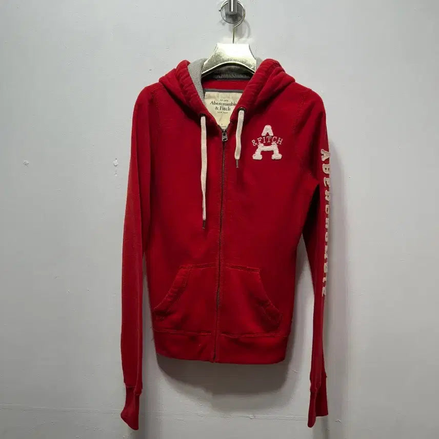 [BUNJANG] Abercrombie & Fitch Red Hoodie Zip-up S / 아베크롬비 후드 집업 레드 S