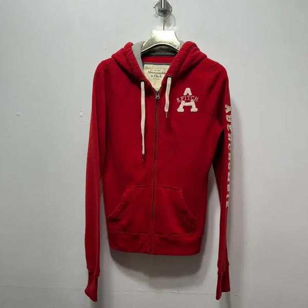 [BUNJANG] Abercrombie & Fitch Red Hoodie Zip-up S / 아베크롬비 후드 집업 레드 S