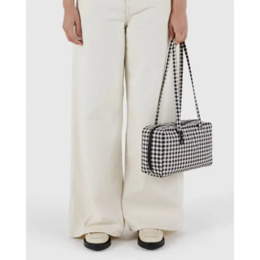 [BUNJANG] Baggu Gingham Check Medium Bowler Bag / Baggu 바쿠 깅엄 체크 미디엄 보울러 백 새상품