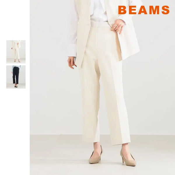 [BUNJANG] BEAMS Demi-Luxe Premium Acetate Blend Straight Creased Pants / 빔즈 스트레이트 크리스 팬츠
