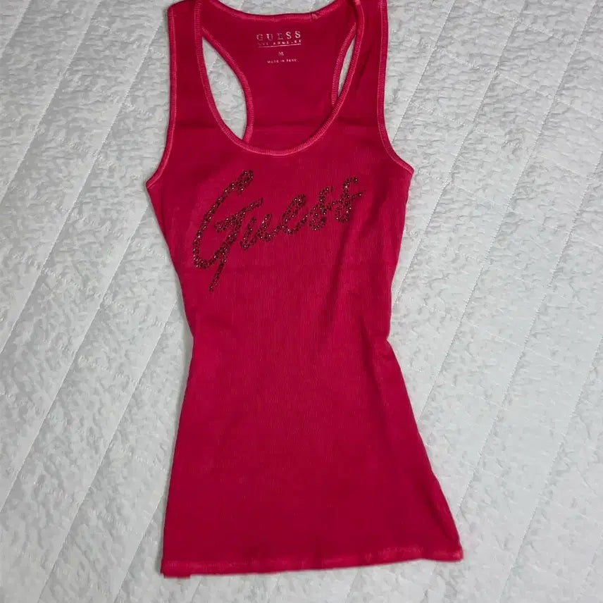 [BUNJANG] Guess Y2K Cubic Fitted Sleeveless Top / 게스 y2k 맥블링 갸루 큐빅 딱붙 슬리브리스 나시