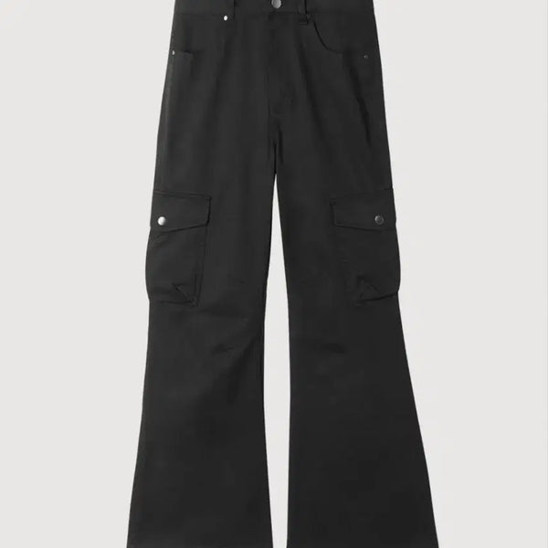 [BUNJANG] Mixxo Women's Black Cargo Bootcut Summer Pants M / 새상품) Mixxo 미쏘 여성 블랙 카고팬츠 부츠컷 여름바지 M