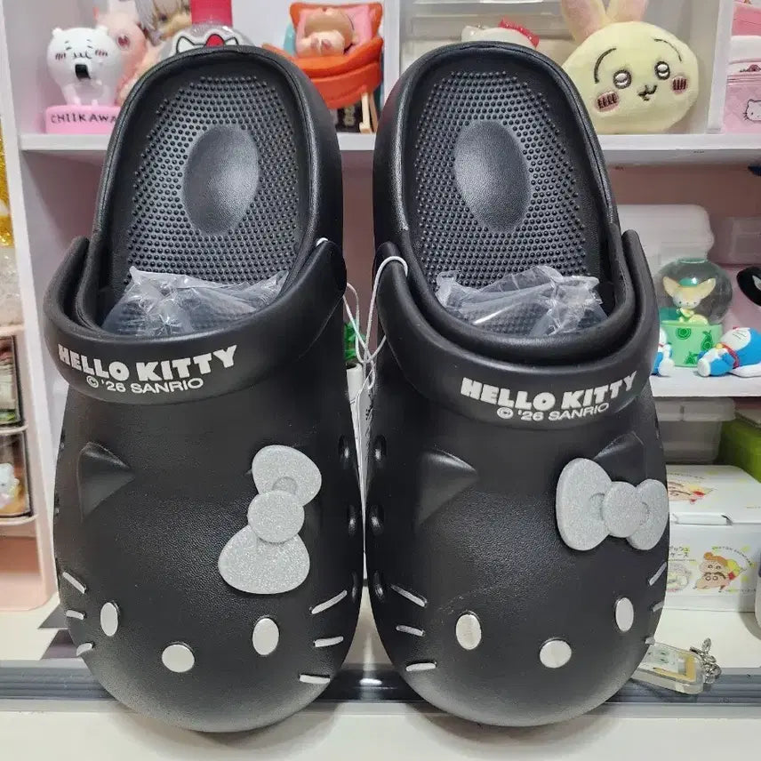 [BUNJANG] Sanrio Hello Kitty Black Clogs 260mm / 산리오 헬로키티 블랙 클로그 260mm