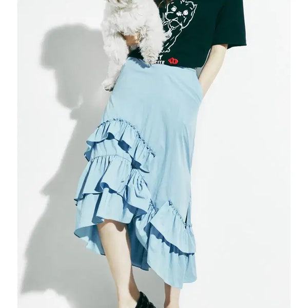 [BUNJANG] Lucky Chouette Ruffle Tiered Mermaid Skirt / 럭키슈에뜨 프릴 캉캉 머메이드 스커트