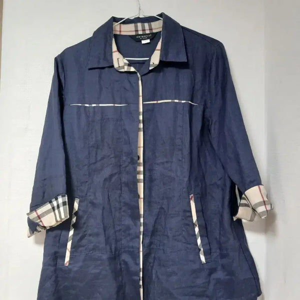 [BUNJANG] Navy Check Pattern Jacket (Size 100) / 체크 네이비 자켓 100