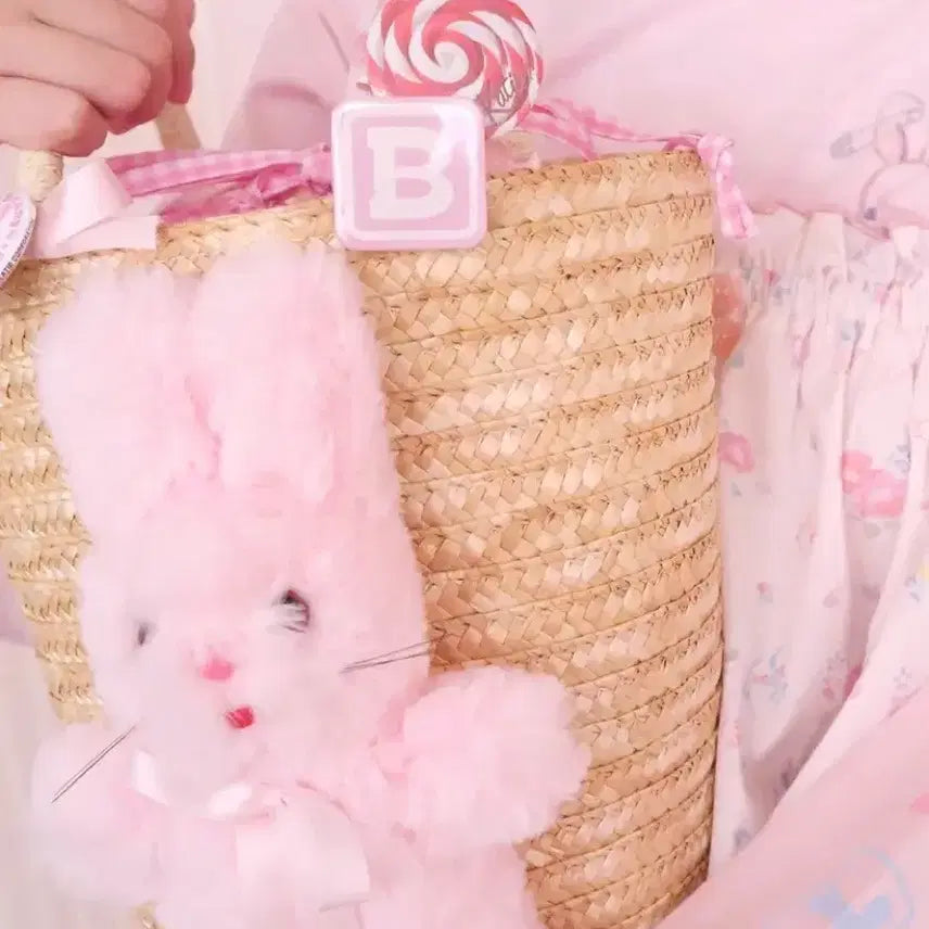 [BUNJANG] Kaite Fluffy Bunny Basketbag / kaite fluffy bunny basketbag