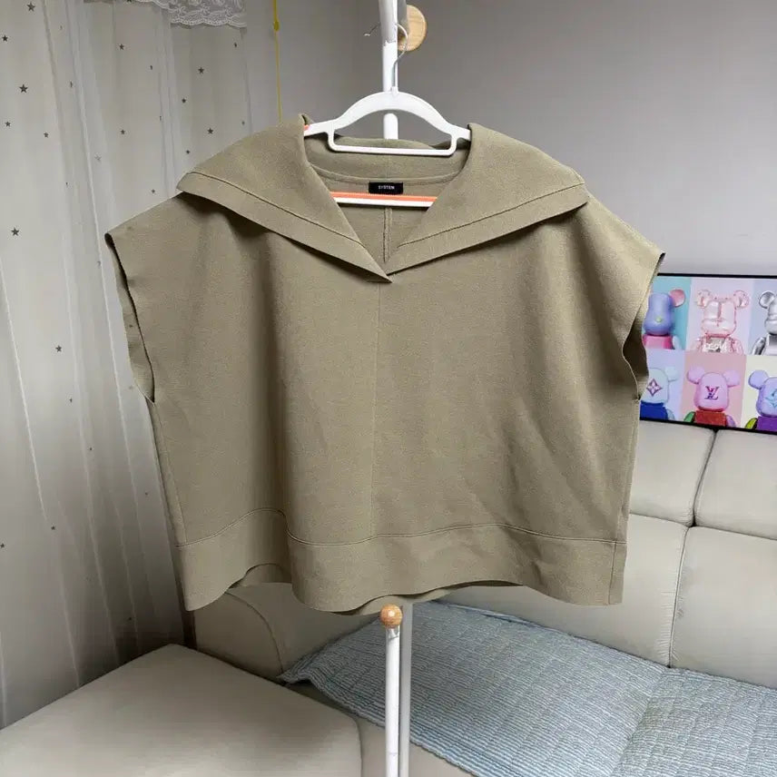 [BUNJANG] System Sailor Collar Knit Top / 시스템 세일러카라 니트탑