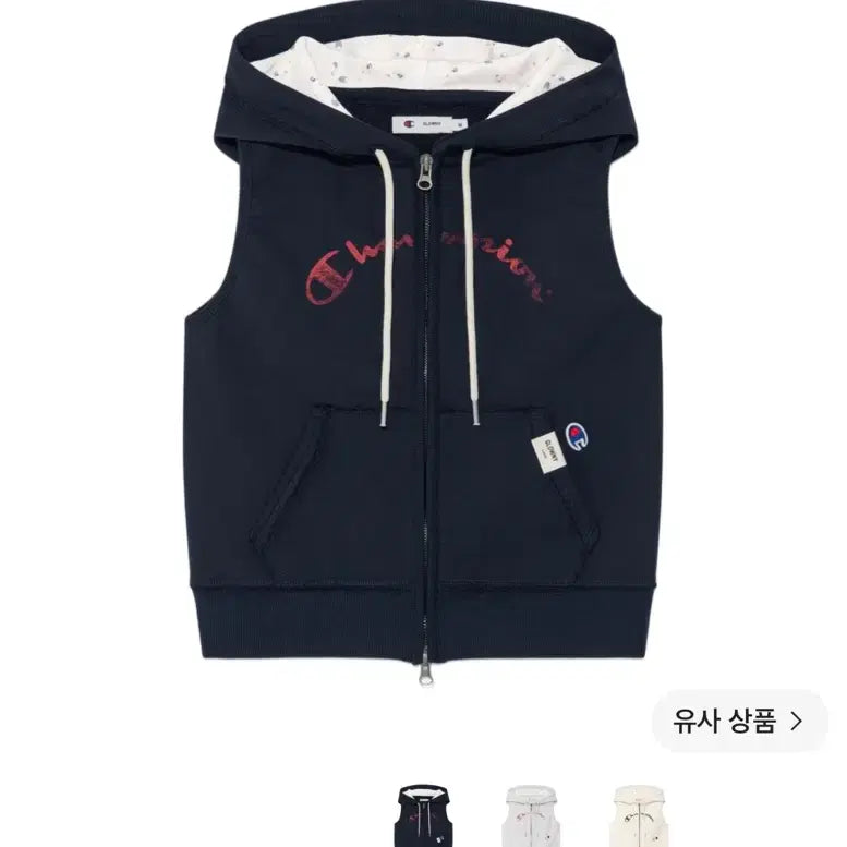 [BUNJANG] Champion x Glonei Sweat Hood Vest Navy / [당일배송/L] 챔피온 X 글로니 스웨트 후드 베스트 Navy