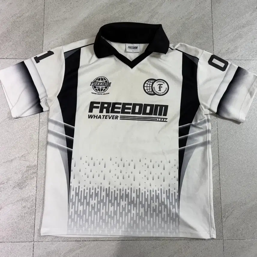 [BUNJANG] Freedom Racing Jersey Short Sleeve T-Shirt White / 프리덤 레이싱 져지 반팔 화이트