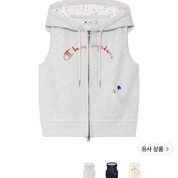 [BUNJANG] Champion x Glony Sweat Hood Vest Melange Gray / [L] 챔피온 X 글로니 스웨트 후드 베스트 Melange Gray
