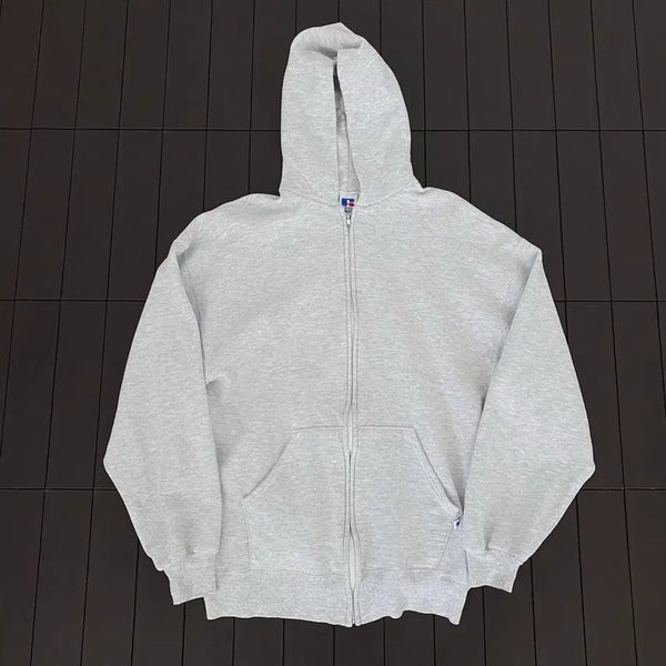 [BUNJANG] Russell Athletic 90s Hooded Zip-Up Sweatshirt - Grey / (L) 90s 러셀 후드집업 그레이