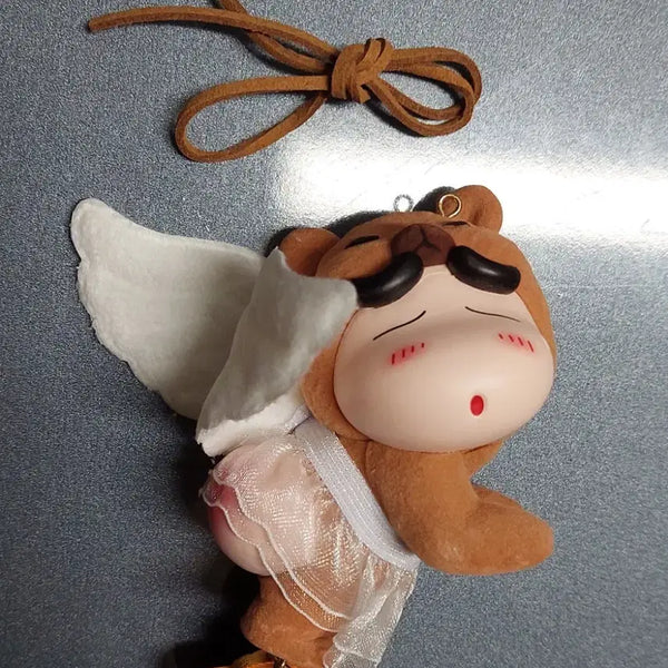 [BUNJANG] Crayon Shin-chan Capybara Angel Figure Keyring / 짱구 엉덩이 카피바라 천사 피규어 키링