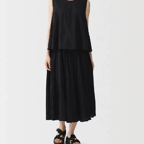 [BUNJANG] Muji Crepe Easy Skirt Pants Black S-M / 무인양품 크레이프 이지 스커트 팬츠 블랙 S-M