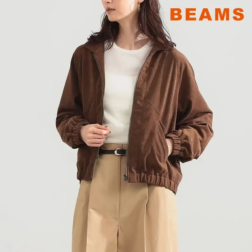 [BUNJANG] BEAMS Demi-Luxe Suede Blouson Jacket (Special Order Brown) / 빔즈 데미룩스 티카 별주 스웨이드 블루종 자켓