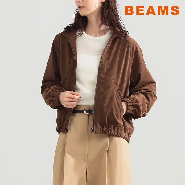 [BUNJANG] BEAMS Demi-Luxe Suede Blouson Jacket (Special Order Brown) / 빔즈 데미룩스 티카 별주 스웨이드 블루종 자켓
