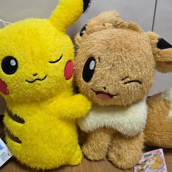 [BUNJANG] Banpresto Pikachu & Eevee Large Plush Set / 포켓몬 반프레스토 피카츄 이브이 인형 대형 세트