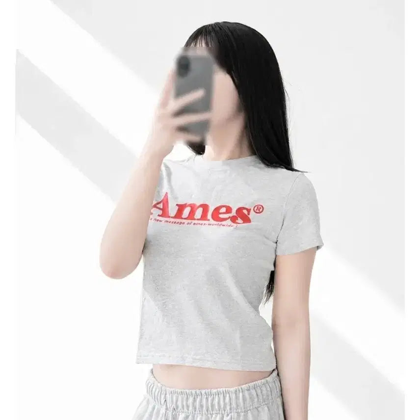 [BUNJANG] AMES Logo T-Shirt Grey S / 새상품 아메스 반팔티 그레이S
