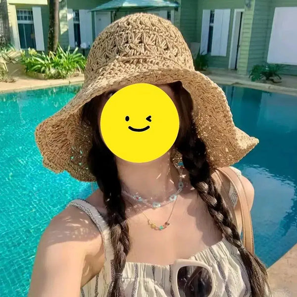 [BUNJANG] Ivory Straw Fedora Hat / 여름 아이보리 밀짚  모자.새상품.