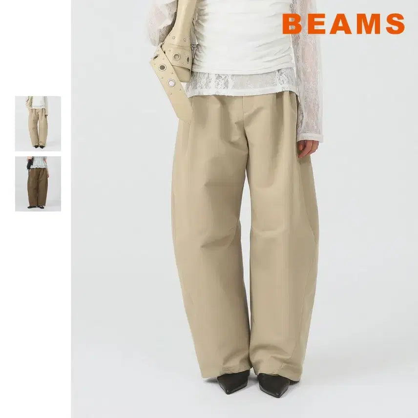 [BUNJANG] BEAMS Ray 2-Tuck Curve Barrel Chino Pants / 빔즈 레이 2턱 커브 배럴 치노 팬츠