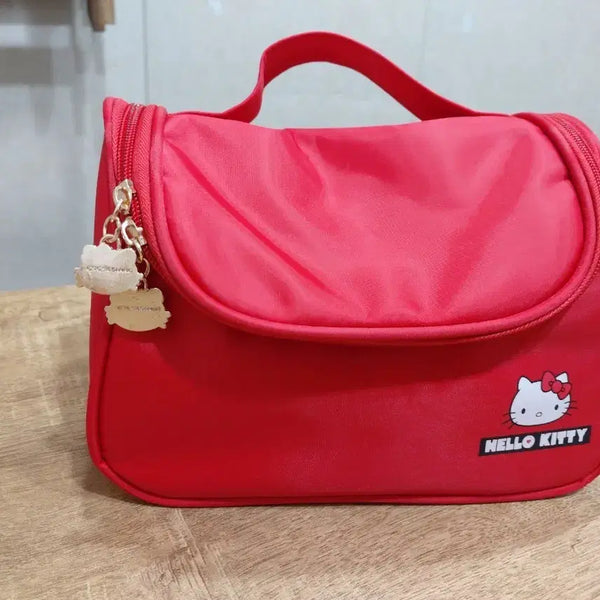 [BUNJANG] Hello Kitty Red Travel Cosmetic Pouch Bag / (새상품)헬로키티 레드 여행용 화장품 파우치 가방