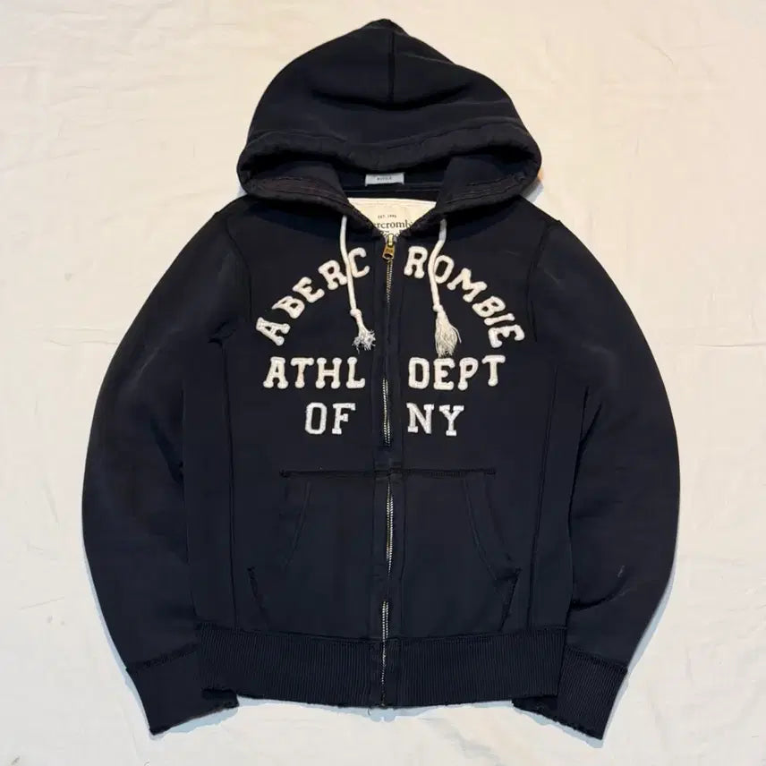 [BUNJANG] Abercrombie & Fitch Arch Logo Hooded Zip-Up Navy / 아베크롬비 대장급 아치로고 후드집업 네이비