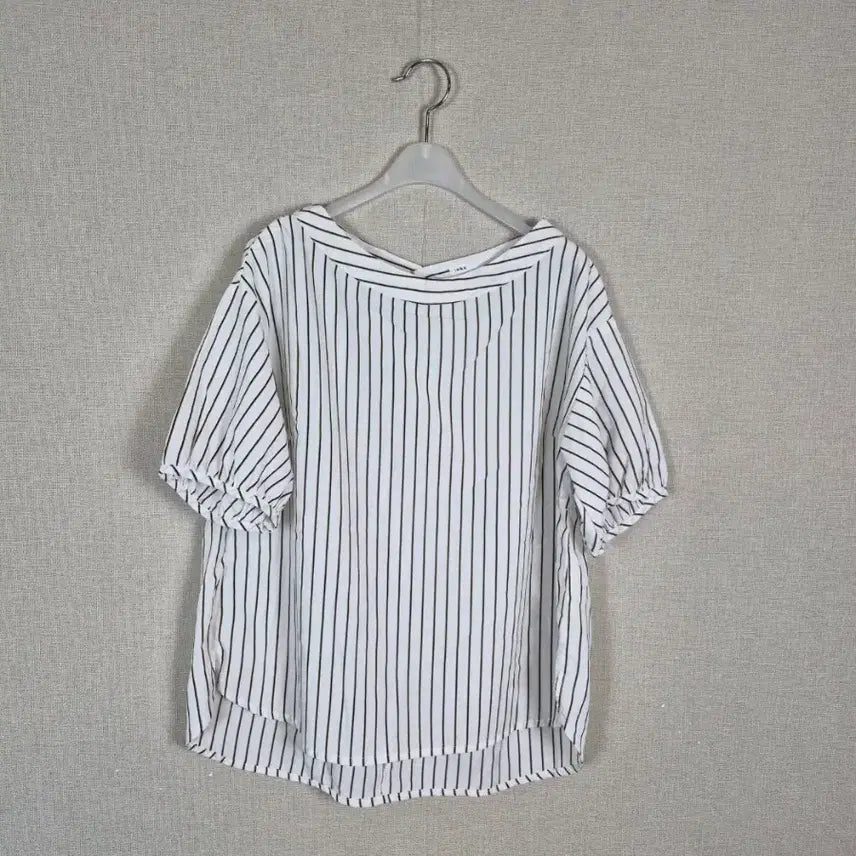 [BUNJANG] Stripe Puff Sleeve Blouse / (#55,66추천/M)스트라이프 퍼프 소매 블라우스