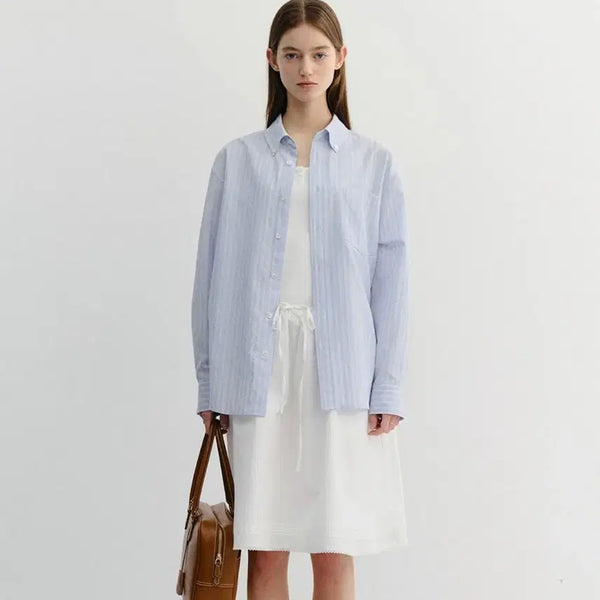 [BUNJANG] DUNST Unisex Classic Striped Button-Down Oversized Shirt / 던스트 셔츠(UNISEX CLASSIC STRIPED BD OVERSHI