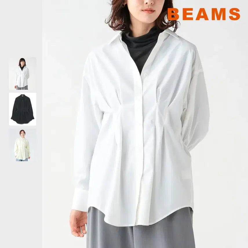 [BUNJANG] BEAMS Heart Shape Oversized Long Sleeve Blouse / 빔즈 하트 셰이프 오버 긴팔 블라우스