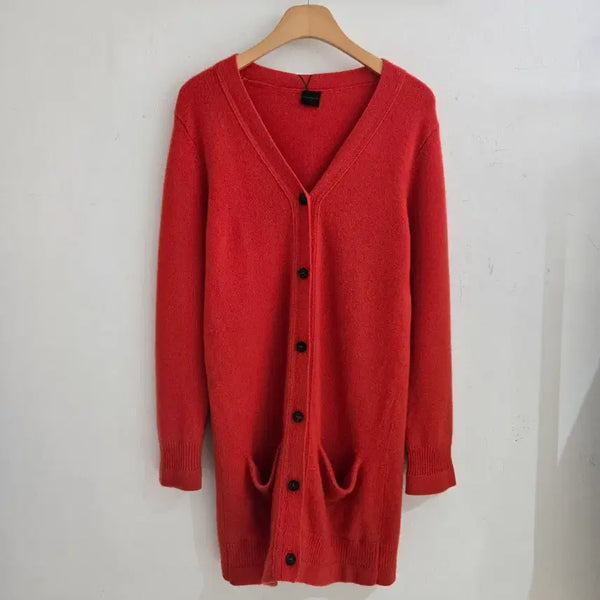 [BUNJANG] Monttotto Cashmere 100 Long Cardigan Orange / 몽또또 롱 가디건