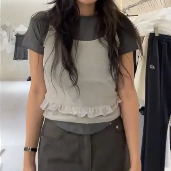 [BUNJANG] Deep Muse Arude Meaning Out Ruve Code Yume Baby Peppin Shop Dewil Knit Bustier + Short Sleeve Set / 마크들리 딥뮤즈 아루드 유인어스 미닝아웃 러브코드유메이비베이비피핀샵드윌