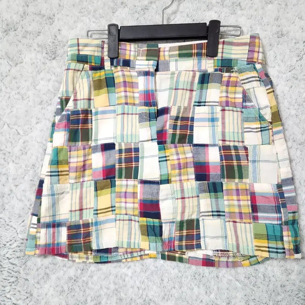 [BUNJANG] J.Crew Patchwork Madras Skirt Size 0 / J670 [0] 제이크루 패치워크 마드라스 치마 스커트