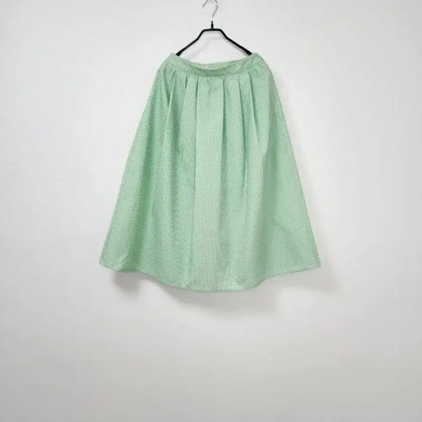 [BUNJANG] Gingham Check Seersucker Skirt - Green / 깅엄체크 그린 시어서커 스커트27