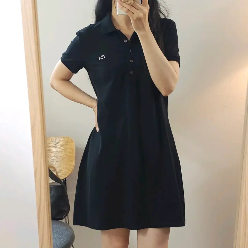 [BUNJANG] Lacoste Women's Black Short-Sleeve Polo Dress / (42)라코스테 여성 반팔 카라 폴로 원피스 블랙 W4260