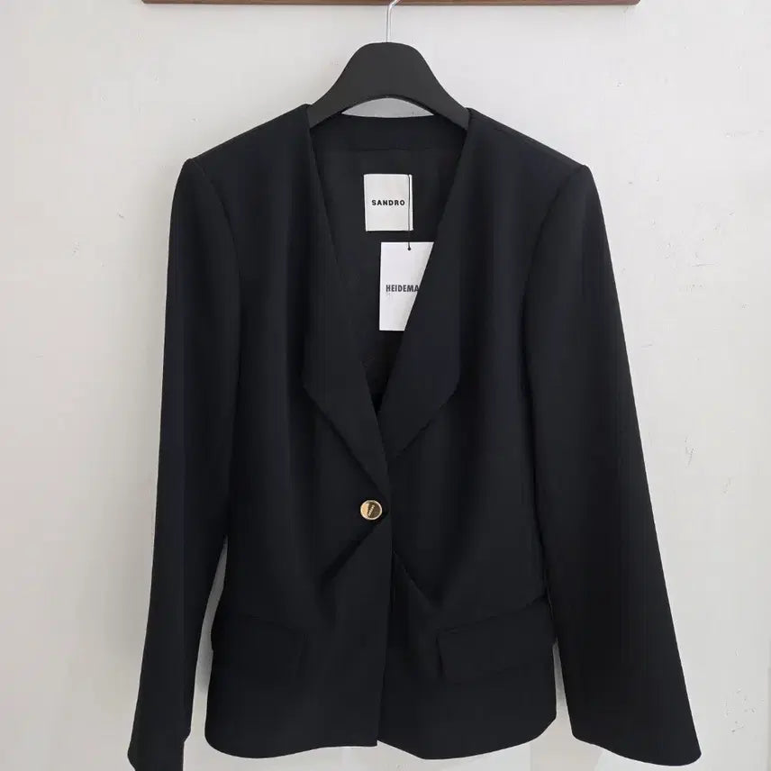 [BUNJANG] Sandro Black Polyester Jacket / 산드로 자켓