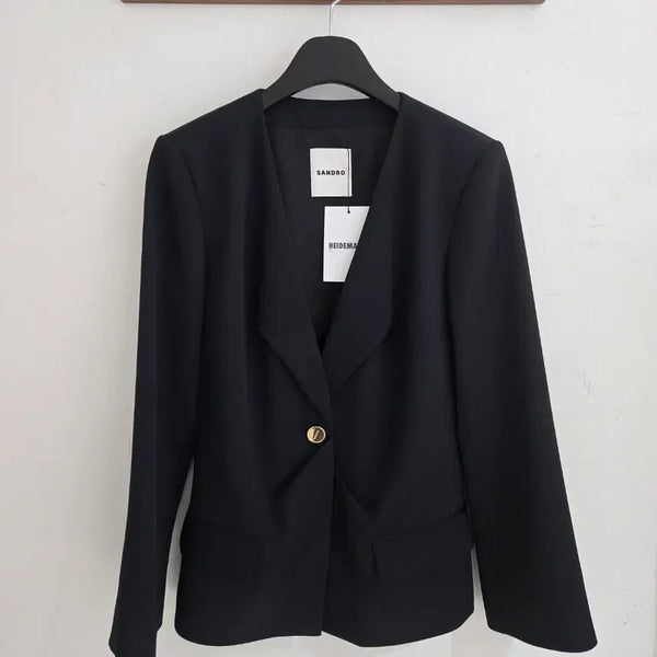 [BUNJANG] Sandro Black Polyester Jacket / 산드로 자켓