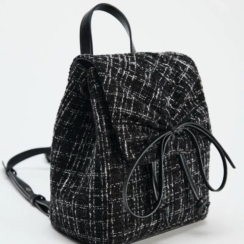 [BUNJANG] ZARA Ribbon Fabric Backpack / 자라 ZARA 리본패브릭 백팩 6863/410/800