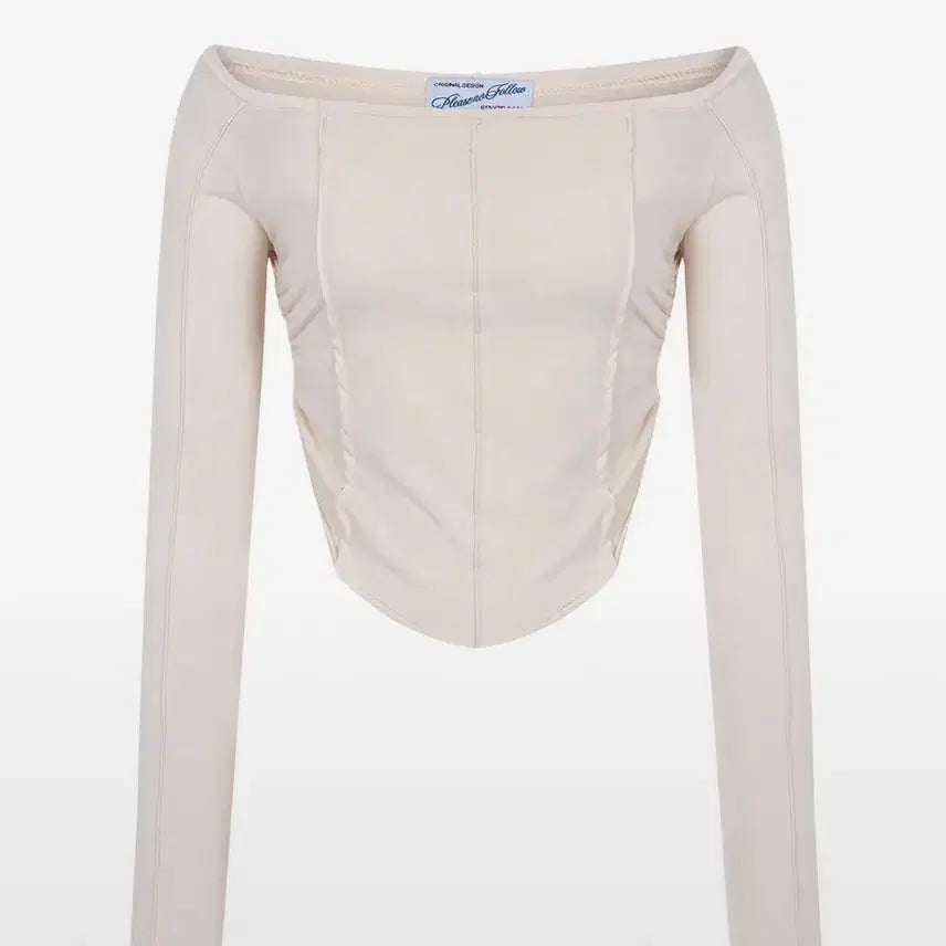 [BUNJANG] PLease No Follow Kylie Off Shoulder Shirring Top Long Sleeve Skin / 플리즈노팔로우 뉴 카일리 오프숄더 셔링탑 긴팔 스킨