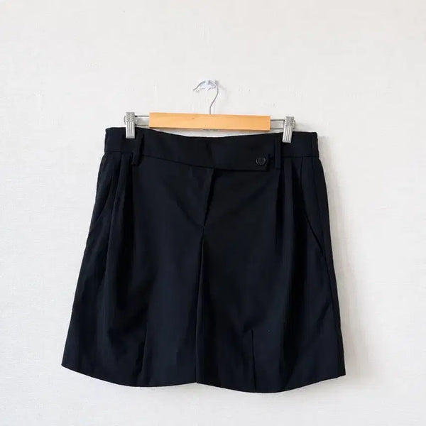 [BUNJANG] TIME Homme et Femme Italy Silk Blend Black Shorts 64-94 (31.5 inches) / 한섬 타임 이태리 실크 혼방 블랙 반바지 64-94 (31.5인치)