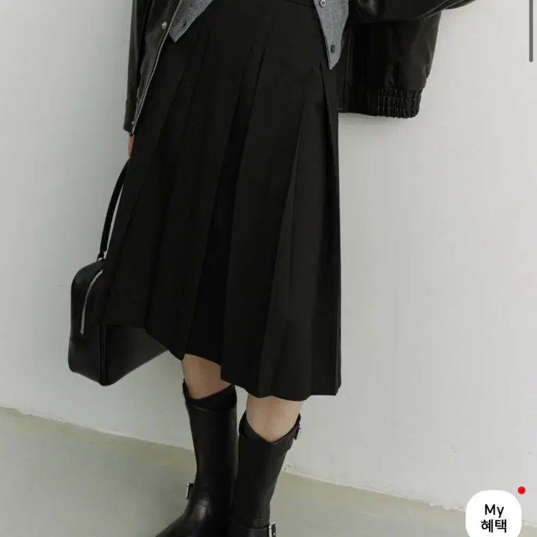 [BUNJANG] DUNST Pleated Skirt Black L / 던스트 플리츠스커트 블랙 L